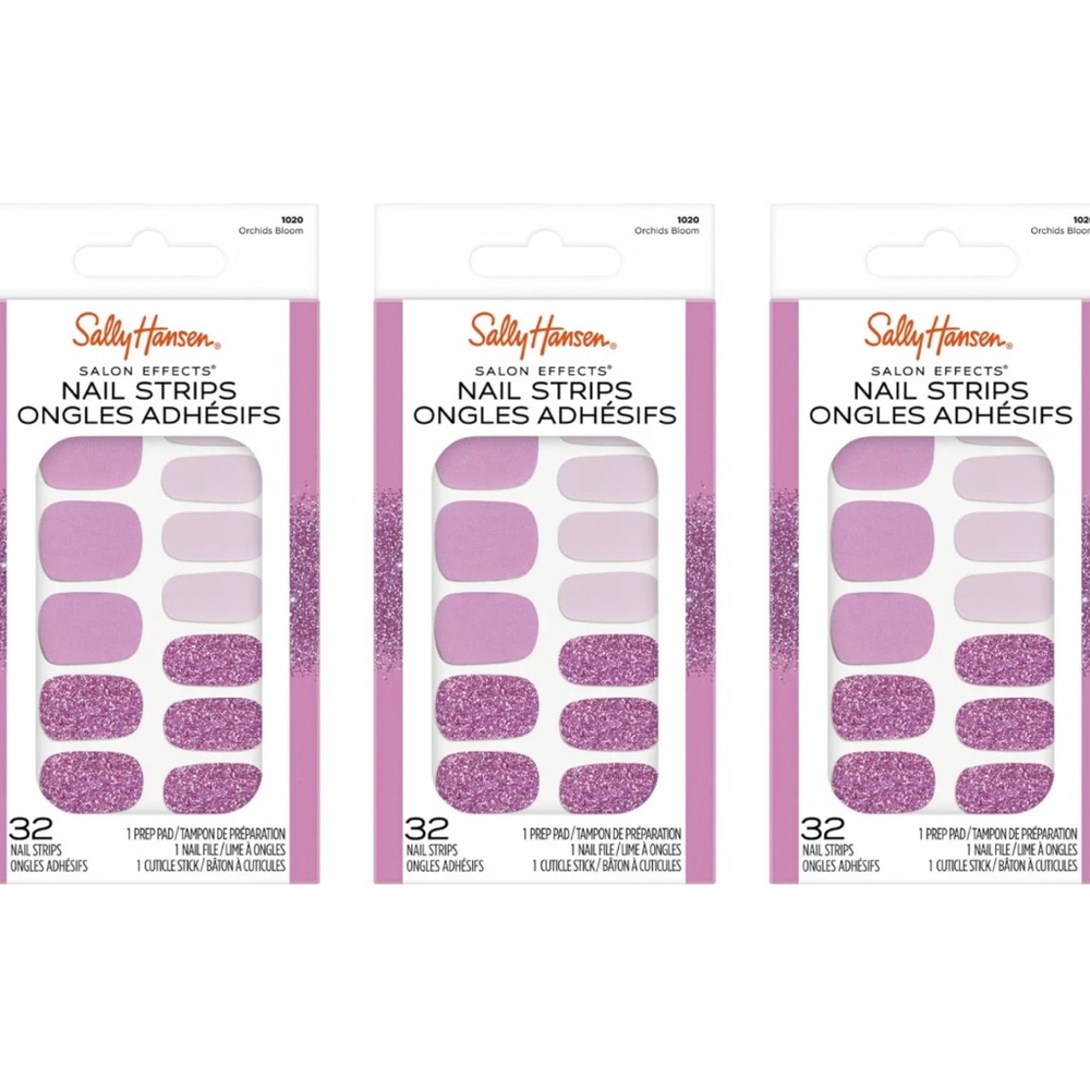 3 Pack Sally Hansen Salon Effects Nail Strips- Orchids Bloom